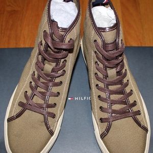 TOMMY HILFIGER MNHTN DRK GRN FABRIC HI TOP SNEAKER